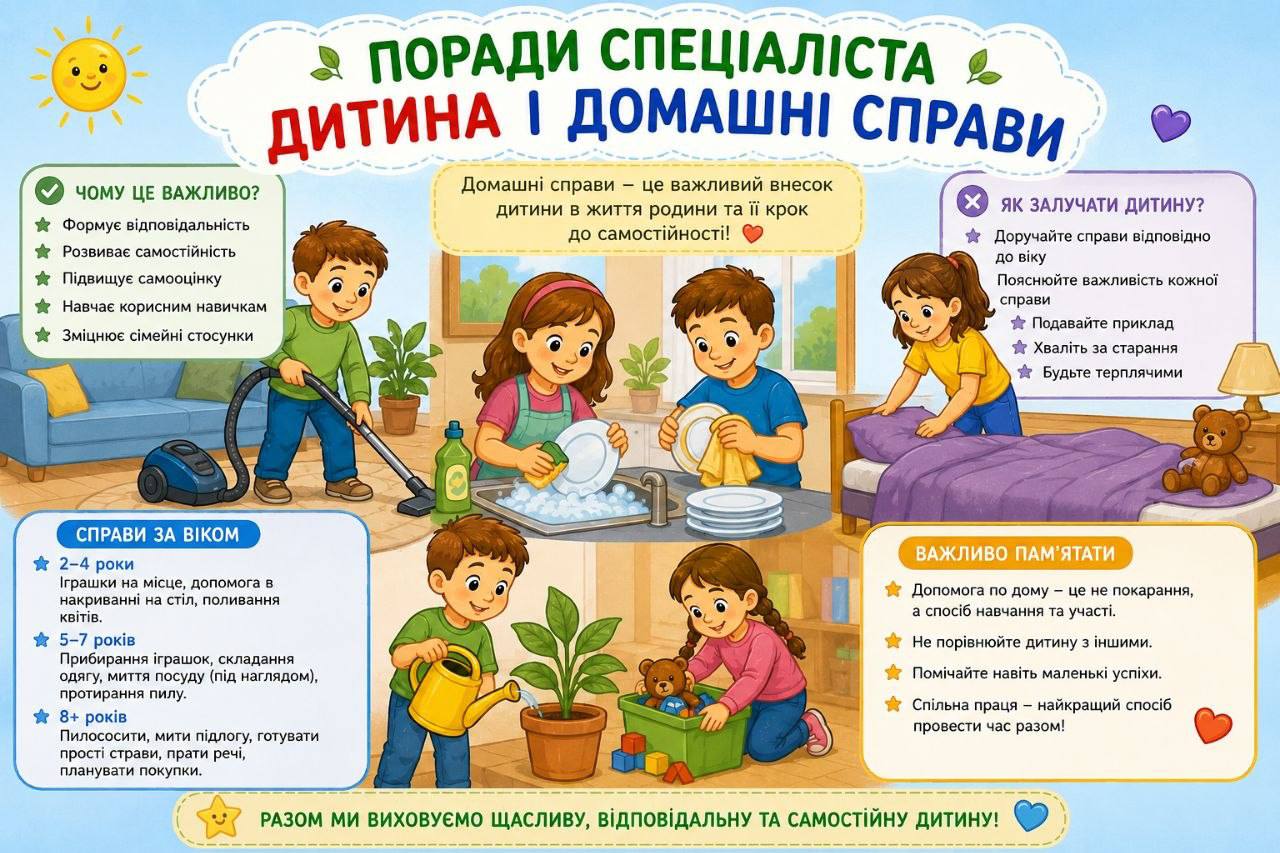 Дитина допомагає вдома