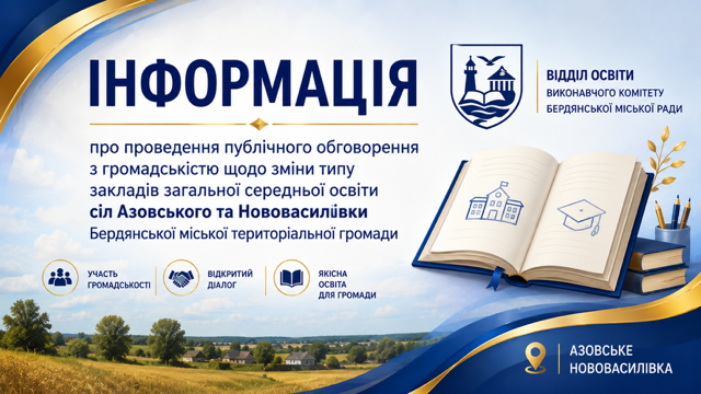Публічне обговорення щодо зміни типу закладів освіти