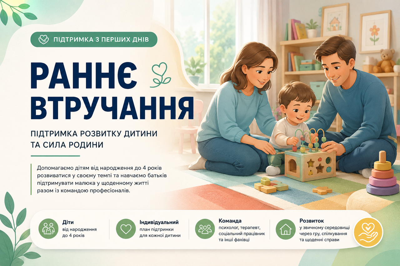 Раннє втручання — підтримка дітей та родин